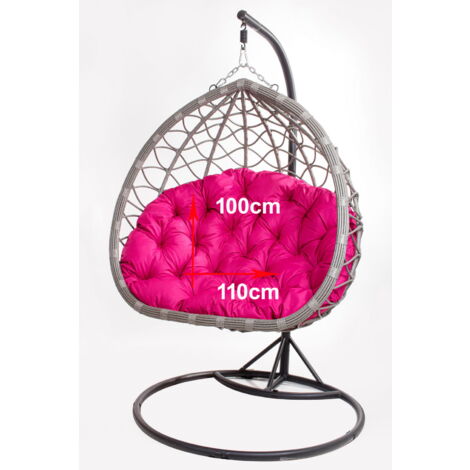 Coussins pour fauteuil berçant de jardin 110 x 100cm  Coussin Fauteuil Suspendu  Coussin fauteuil suspendu hamac  Rose (1/2)