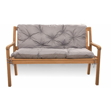 Coussin pour banc de Jardin 100 x 50 x 40cm, Coussin pour banc extérieur, Gris, SETGARDEN