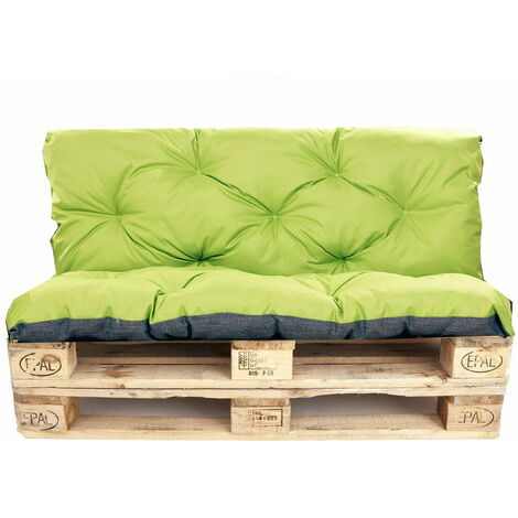 Setgarden – Coussins de palette 120x60 cm – Assise et dossier matelassés – Tissu imperméable en polyester – Épaisseur 10 cm pour confort durable