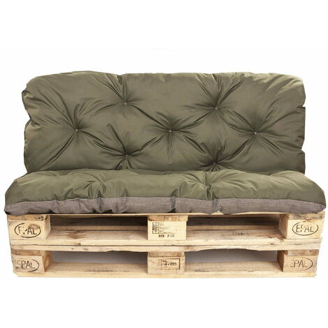 Coussins palettes 120x50 Assise et Dossier 120x40cm, coussins de palette Vert, coussins de canapé de jardin, coussin palette exterieur