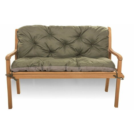 Coussin pour banc de Jardin 100 x 50 x 40cm, Coussin pour banc extérieur, Vert, SETGARDEN
