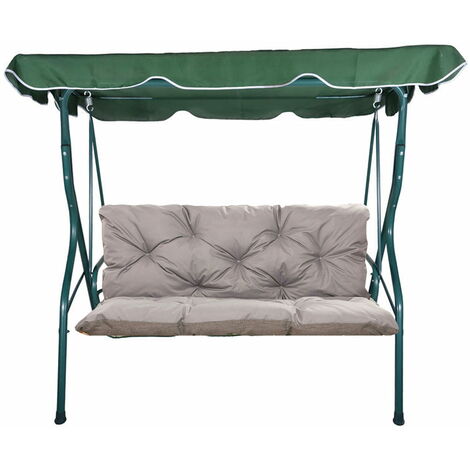 Coussins de balancelle extérieur 120 x 50 x 50cm, coussins pour balancelles 2-3 places, Gris, SETGARDEN