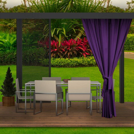 Rideaux D'extérieur 155x200cm Violet Rideau pour Pergola Imperméable Rideau Exterieur pour Terrasse Rideau Pare-Soleil pour Balcon