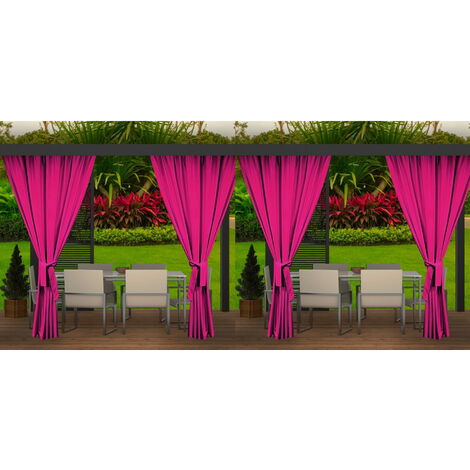 Rideaux d'extérieur pour terrasse 4x155x200cm Rose- Rideau pour Pergola Imperméable  Rideau Exterieur pour Terrasse Rideau Pare-Soleil pour Balcon