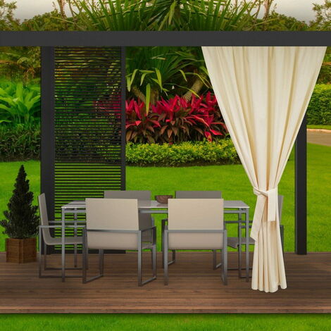Rideaux d'extérieur pour terrasse Rideau 155x240cm Beige Rideau pour Pergola Imperméable Rideau Rideau Pare-Soleil pour Balcon