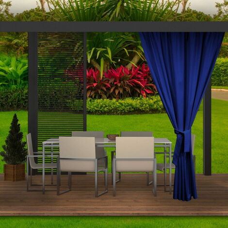 Rideaux D'extérieur 155x200cm  Marine Rideau pour Pergola Imperméable  Rideau Exterieur pour Terrasse Rideau Pare-Soleil pour Balcon