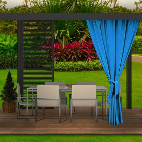 Rideaux d'extérieur pour terrasse Rideau 155x240cm Bleu Rideau pour Pergola Imperméable Rideau Rideau Pare-Soleil pour Balcon