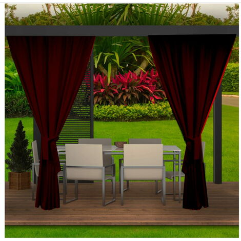 Rideaux D'extérieur pour Balcon 2x155x220cm Marron  Rideau pour Pergola Imperméable  Rideau Exterieur pour Terrasse Rideau Pare-Soleil pour Balcon