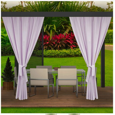 Rideaux d'extérieur pour pergola 2x 155x200cm Violet  Rideau pour Pergola Imperméable  Rideau Exterieur pour  Pare-Soleil pour Balcon