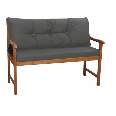 Coussin Banc Jardin Aselbia 120x35cm - Antidérapant, Éponge 45D, Lavable, Vert Onyx