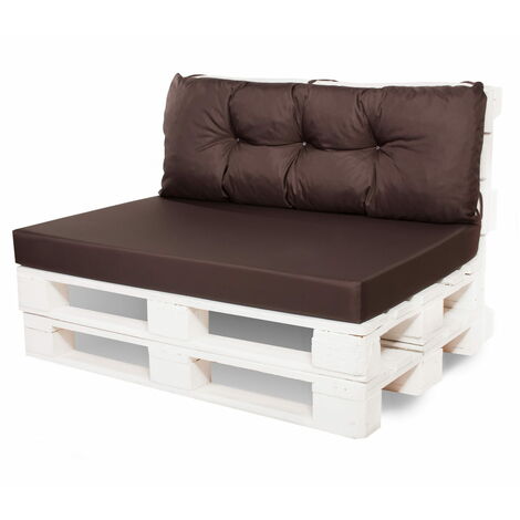 Coussin de palettes, Jeu de coussins de jardin 120x50 et Dossier 120x50cm Marron / coussin de palettes pas cher extérieures (1/3)
