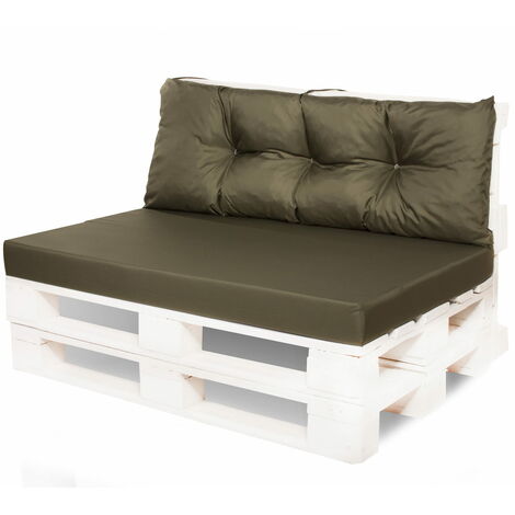 Coussin de palettes, Jeu de coussins de jardin 120x60 et Dossier 120x40cm Vert / coussin de palettes pas cher extérieures