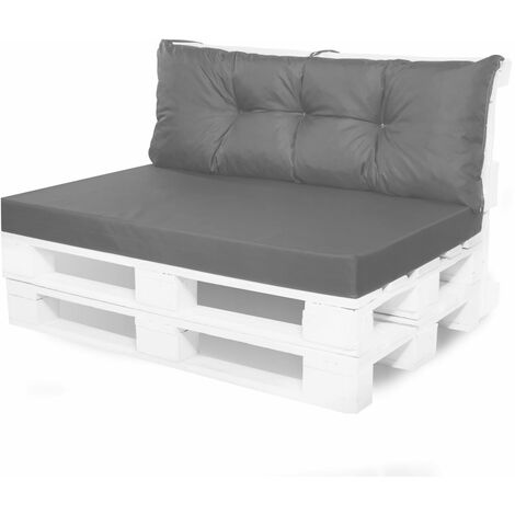 Coussin de palettes, Jeu de coussins de jardin  120x50 et Dossier 120x40cm Anthracite / coussin de palettes pas cher extérieures