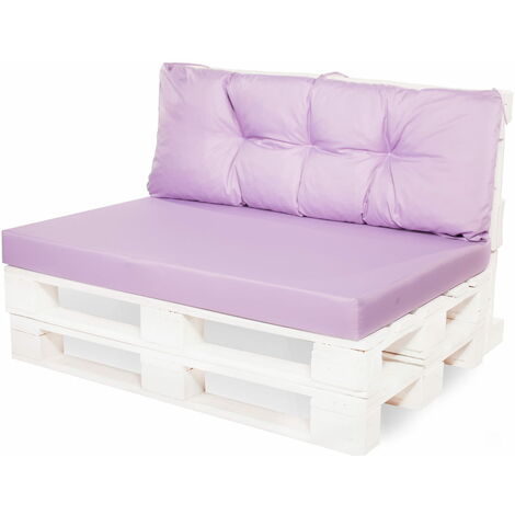 Coussin de palettes, Jeu de coussins de jardin 120x60 et Dossier 120x40cm Violet clair / coussin de palettes pas cher extérieures