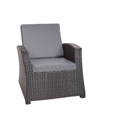 Coussins de chaise en résine tressée 56x52x7cm Lot de 6 coussins de chaise, Extérieur Coussin avec dossierCoussin de fauteuil de jardin Gris (1/5)