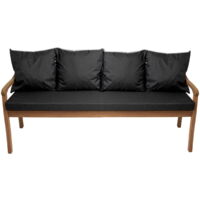 Coussin pour banc 170x50/4x50x56cm, Coussin extérieur, Coussins pour balançoires de jardin 3 places Noir, Coussin d'assise, Coussin de dossier