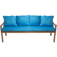 Coussin pour banc de jardin 3 places 180x50/4x50x56cm, Coussin extérieur, Coussins pour balançoires Bleu, Coussin d'assise, Coussin de dossier