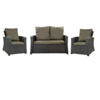 Set coussins pour salon de jardin résine tressée 4 places, coussins pour canapé 130x50x7cm, coussins pour fauteuil de jardin 2x50x56cm Vert