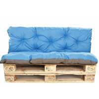 Coussins palettes 120x60 Assise et Dossier 120x50cm,coussin palette exterieur, coussins de palette Bleu, coussins de canapé de jardin