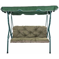 Coussins de balancelle extérieur 160 x 50 x 50cm, coussins pour balancelle 3 places Vert, SETGARDEN