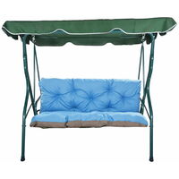 Coussins pour balancelle extérieur 180 x 50 x 50cm, Coussins de balancelle 3-2 places Bleu, SETGARDEN