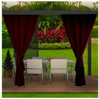 Rideaux D'extérieur Marron Rideau 2x155x240cm Rideau pour Pergola Imperméable Rideau Exterieur pour Terrasse Rideau Pare-Soleil pour Balcon