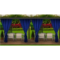 Rideaux D'extérieur Marine Rideau 4x155x240cm Rideau pour Pergola Imperméable Rideau Exterieur pour Terrasse Rideau Pare-Soleil pour Balcon