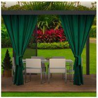 Rideaux d'extérieur pour pergola 2x 155x200cm Vert Rideau pour Pergola Imperméable Rideau Exterieur pour Pare-Soleil pour Balcon