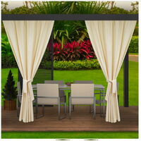 Setgarden – Rideaux d'extérieur 2x 155x200cm en polyester beige – Imperméables pour pergola – Tunnel de fixation pour installation facile