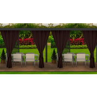 Rideaux D'extérieur Marron Rideau 4x155x240cm Rideau pour Pergola Imperméable Rideau Exterieur pour Terrasse Rideau Pare-Soleil pour Balcon