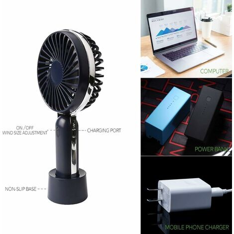 Acheter Ventilateur électrique sans fil Rechargeable USB à 3 vitesses, ventilateur  portatif à Clip, circulateur, ventilateur de refroidissement pour le  Camping, le bureau et le bureau