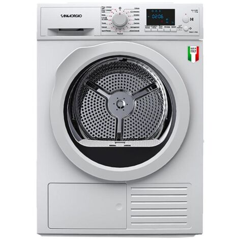 Sangiorgio sdr8p dryer asciugatrice a pompa di calore 8 kg, classe energetica a++, 15 programmi