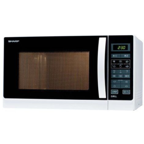 Sharp R-742WW - Forno a microonde combinato, 25 L, 900 W, Classe A, microonde e grill, Bianco