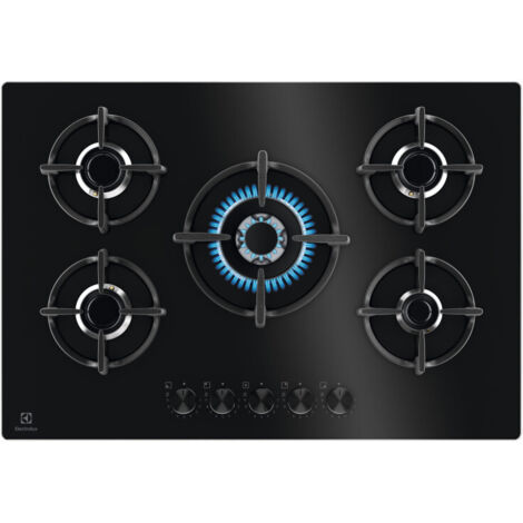 Electrolux EGG75372K Piano Cottura Gas 5 Fornelli 75cm da Incasso Nero Vetro