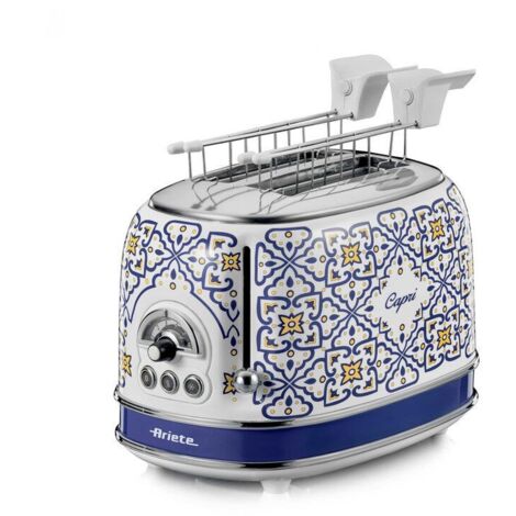 Ariete 00C01550CAR0 Capri Tostapane con Pinze 2 Fette Potenza 210 Watt con 6 Livelli di Doratura e Vassoio Raccogli Briciole (1/4)
