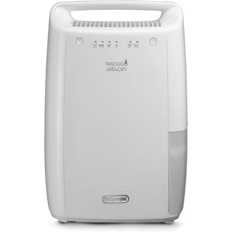 De’Longhi Tasciugo AriaDry - Deumidificatore, Capacità deumidificazione 10l/24h, Serbatoio 2,1L, Bianco (DEX210SF). Consumi: 250 W, Tensione di ingresso AC: 220 - 240 V, Frequenza di... - DEX210SF-DMX