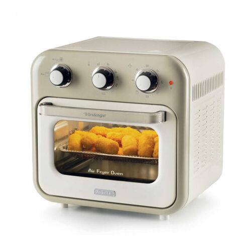 Ariete 4632 Friggitrice ad aria e forno Vintage, 1400W, 2in1, Capacità 16L, Accessori inclusi, Timer 60 minuti, Doppio vetro, Beige