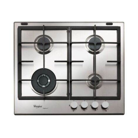 Whirlpool GMR 6422-IXL Piano Cottura a Gas 4 Zone iXelium Griglie in Ghisa 60 cm Acciaio Inox