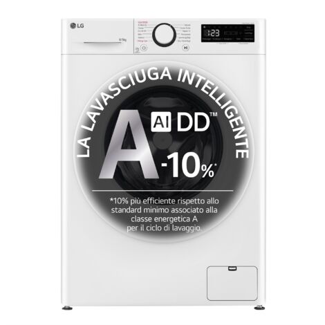 LG D2R3S08NSWW Lavasciuga Slim 8-5kg AI DD Classe Energetica E 1200 Giri AI Wash Vapore