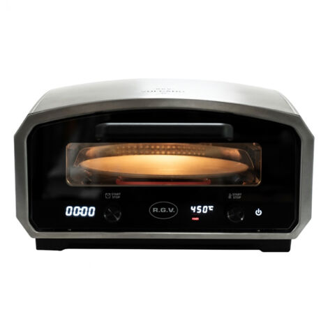 R.G.V. Vulcano Forno pizza elettrico display LED Temperatura regolabile da 150 a 450°C Grigio