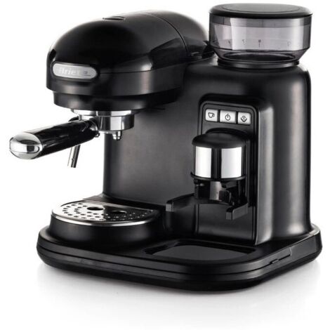 Ariete 1318 Macchina caffè espresso con macinacaffè e cappuccinatore, 15 bar, nero