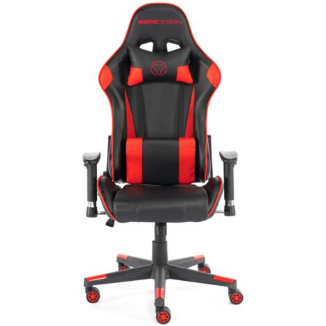 Momo Design MD-GC005A-KR sedia per videogioco Poltrona per gaming Seduta imbottita Nero, Rosso