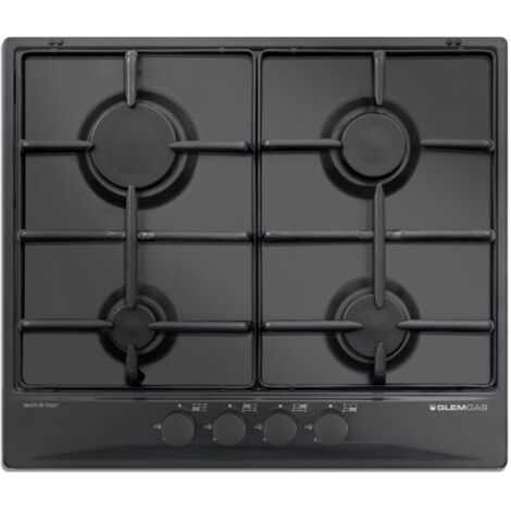 Sconosciuta Piano Cottura GT64NC a Gas 4 Fuochi Gas Colore Nero