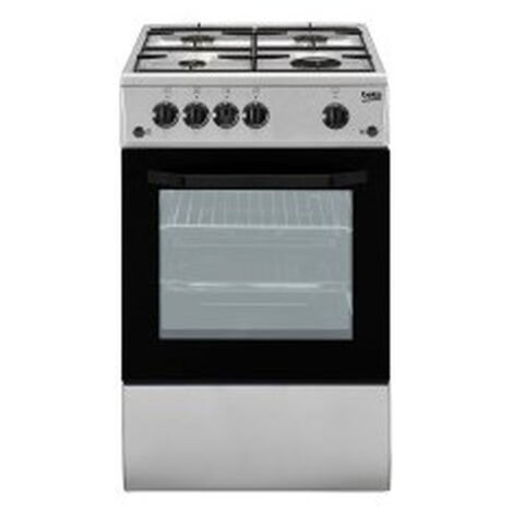 Beko Cucina a Gas CSG42011FS 4 Fuochi Forno a Gas Dimensioni 50x50 cm Colore Silver