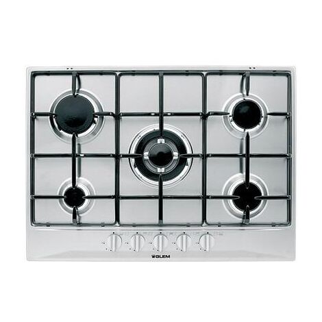 Glem Gas P5GFXV piano cottura Nero Acciaio inox Da incasso 70 cm 5 Fornelli