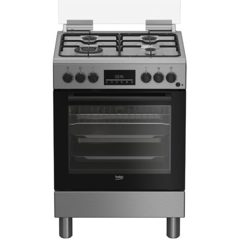 Beko Cucina Forno Elettrico Ventilato con Grill Elettrico e Timer, coperchio in vetro, ventilazione tangenziale, Classe A, Display LED XL, Piedini, Inox (1/5)