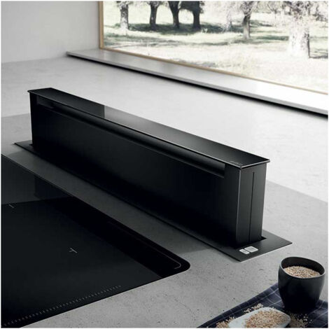 Elica Pandora GME BL/A/90. Potenza massima di estrazione: 680 m³/h, Tipo di estrazione: Aspirante, Emissione acustica: 57 dB. Tipo: Aspirazione verso il basso, Colore del prodotto: Ner... - PRF0120981