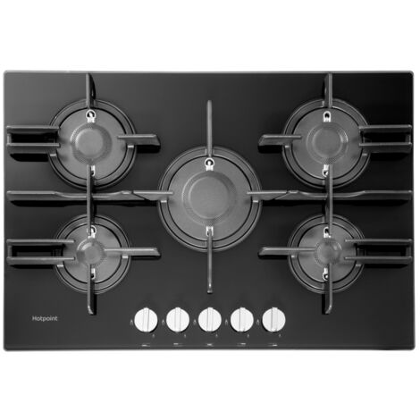 Hotpoint FTGHG 751 D/HA(BK) Piano Cottura Nero Da incasso 75 cm Gas 5 Fornelli (1/5)