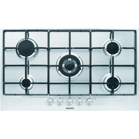 Glem Gas GT955IX piano cottura Acciaio inossidabile Da incasso 90 cm 5 Fornelli