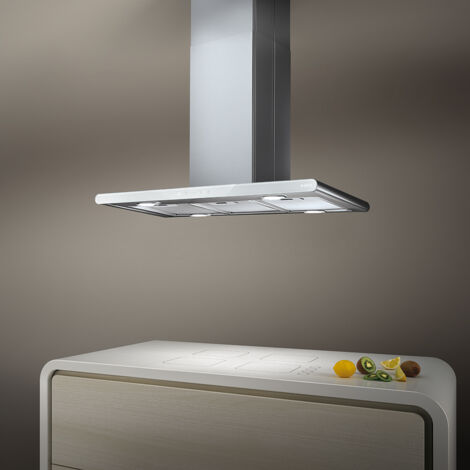 Elica GALAXY ISLAND WHIX/A/90x45 Cappa aspirante a isola Acciaio inox, Bianco 570 m3/h